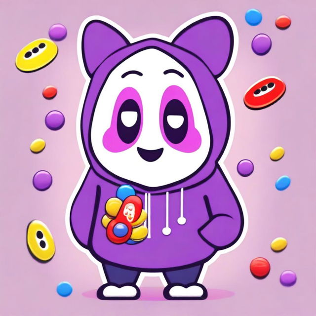 2D cartoon depiction of Discord's mascot, Wumpus, wearing a signature purple Discord hoodie