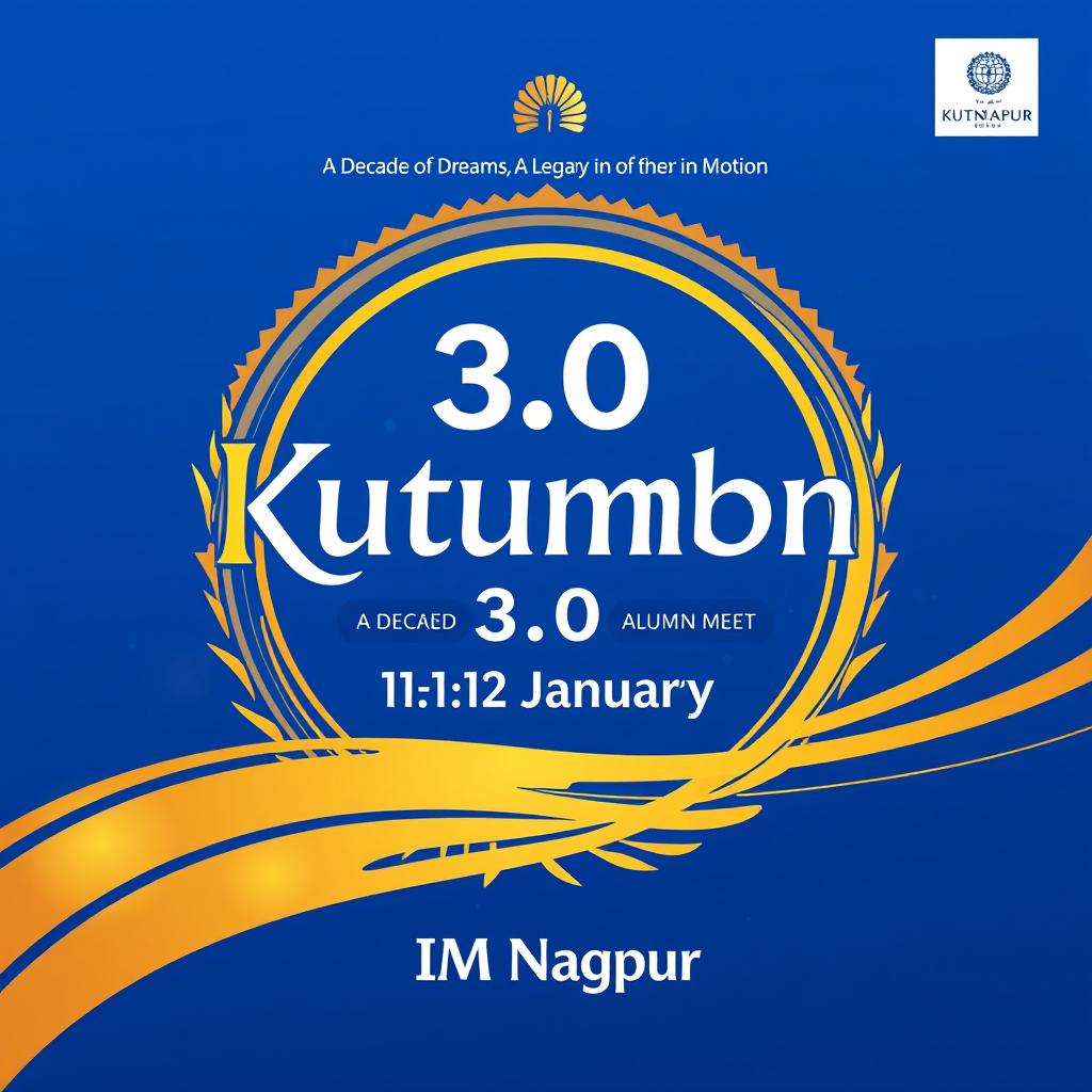 Create a vibrant poster for an alumni meet titled 'Kutumbh 3