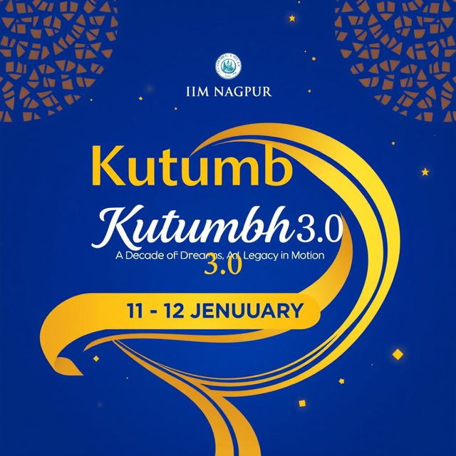 Create a vibrant poster for an alumni meet titled 'Kutumbh 3