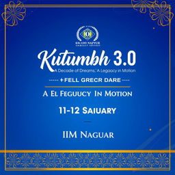 Create a vibrant poster for an alumni meet titled 'Kutumbh 3