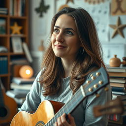 A captivating portrait of Renata, a 37-year-old dedicated teacher, who radiates warmth and enthusiasm