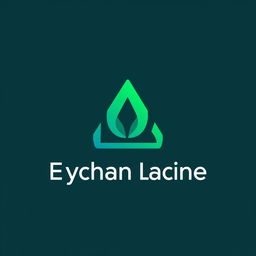 A sleek, modern logo design featuring an abstract shape that combines elements of technology and nature, utilizing a gradient color scheme of teal and green