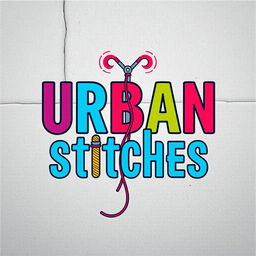 A logo design for 'Urban Stitches', featuring bold, modern typography