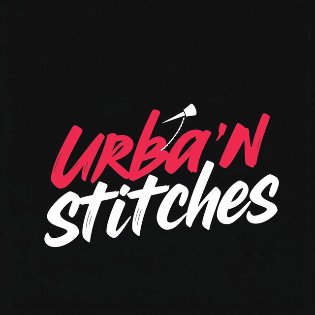 A modern logo design for 'Urban Stitches', featuring bold, stylized typography that combines elements of street art and fashion