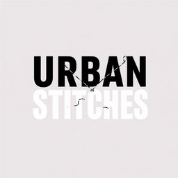 A sleek and modern logo design for 'Urban Stitches', featuring bold typography in black color
