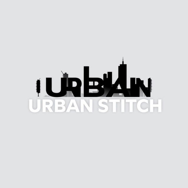 A sleek and modern logo design for 'Urban Stitch', featuring bold, stylized typography