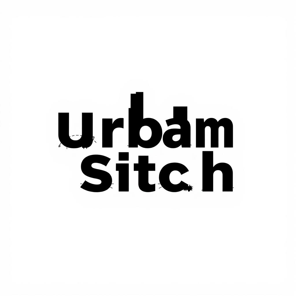 A sleek and modern logo design for 'Urban Stitch', featuring bold, stylized typography