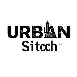 A sleek and modern logo design for 'Urban Stitch', featuring bold, stylized typography