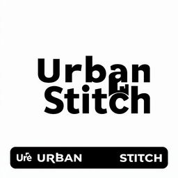 A sleek and modern logo design for 'Urban Stitch', featuring bold, stylized typography