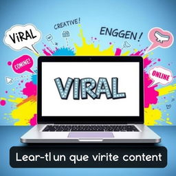 A visually striking thumbnail featuring a laptop or computer screen displaying eye-catching viral text creatively arranged