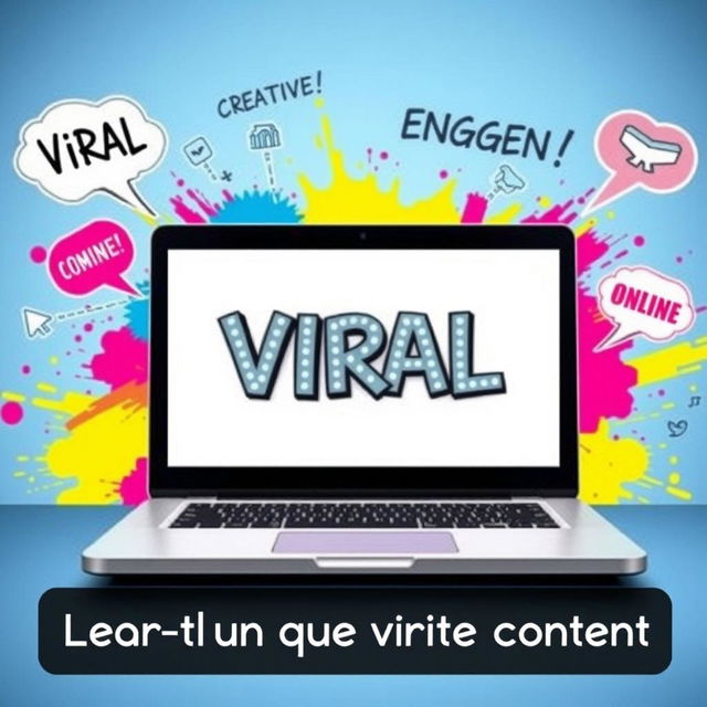 A visually striking thumbnail featuring a laptop or computer screen displaying eye-catching viral text creatively arranged