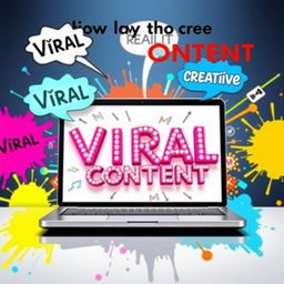 A visually striking thumbnail featuring a laptop or computer screen displaying eye-catching viral text creatively arranged