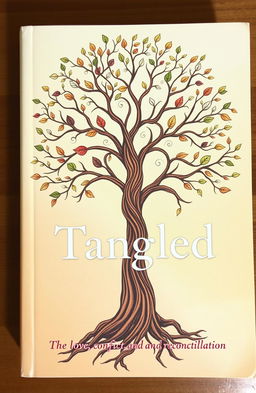 A captivating book cover for a family drama titled 'Tangled Family'