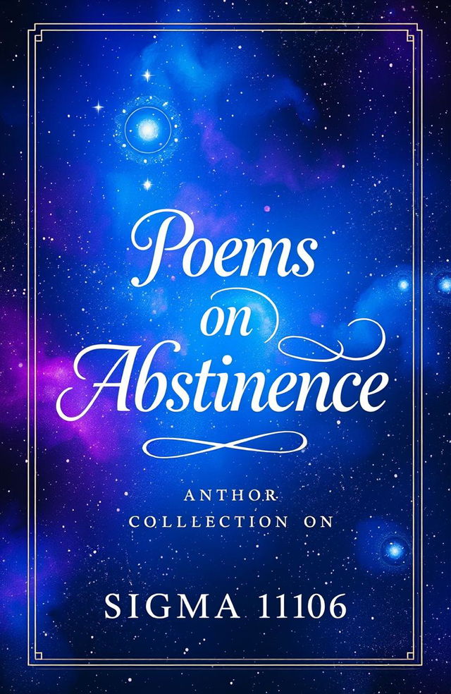 A visually captivating book cover design for a poetry collection titled 'Poems on Abstinence' by author Sigma 1106