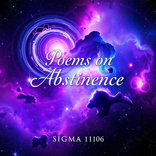 A visually captivating book cover for 'Poems on Abstinence' by Sigma 1106