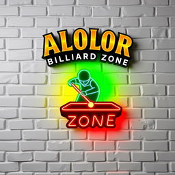 An engaging design featuring the ALOLOR BILLIARD ZONE logo prominently at the top, styled in a Harry Potter-inspired font