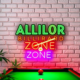 An engaging design featuring the ALOLOR BILLIARD ZONE logo prominently at the top, styled in a Harry Potter-inspired font