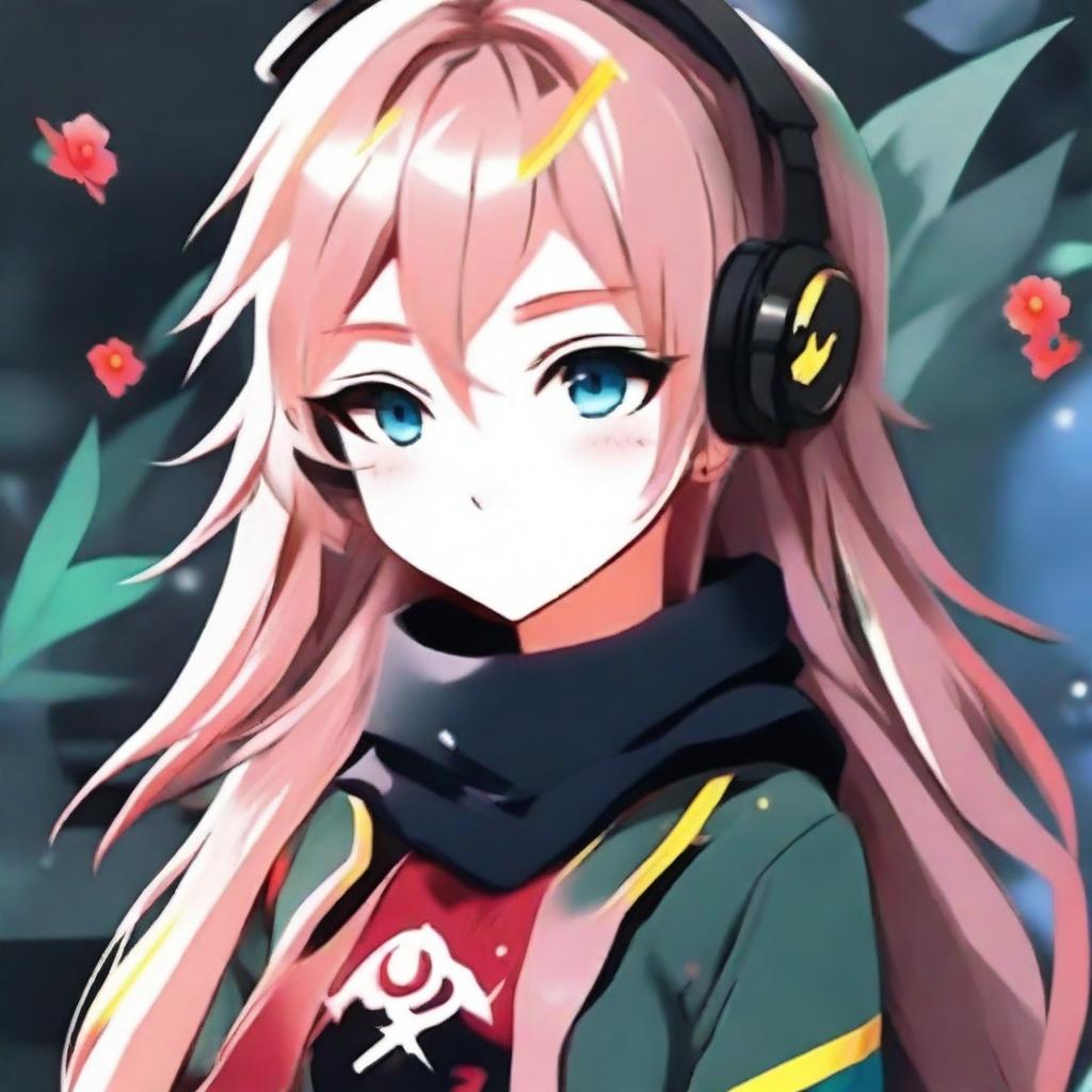 Anime avatar for a girl who plays Dota, showing gaming elements.