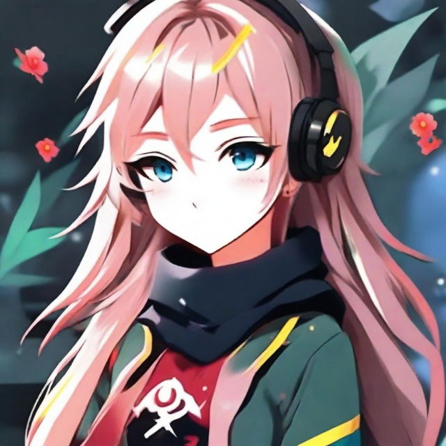 Anime avatar for a girl who plays Dota, showing gaming elements.