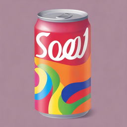 An image representing a soda can called 'Pop', with a colourfully refreshing design sprayed across.