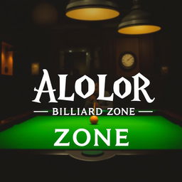 An artistic representation featuring the ALOLOR BILLIARD ZONE logo prominently displayed at the top, designed in a whimsical Harry Potter font