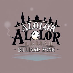 An artistic representation featuring the ALOLOR BILLIARD ZONE logo prominently displayed at the top, designed in a whimsical Harry Potter font