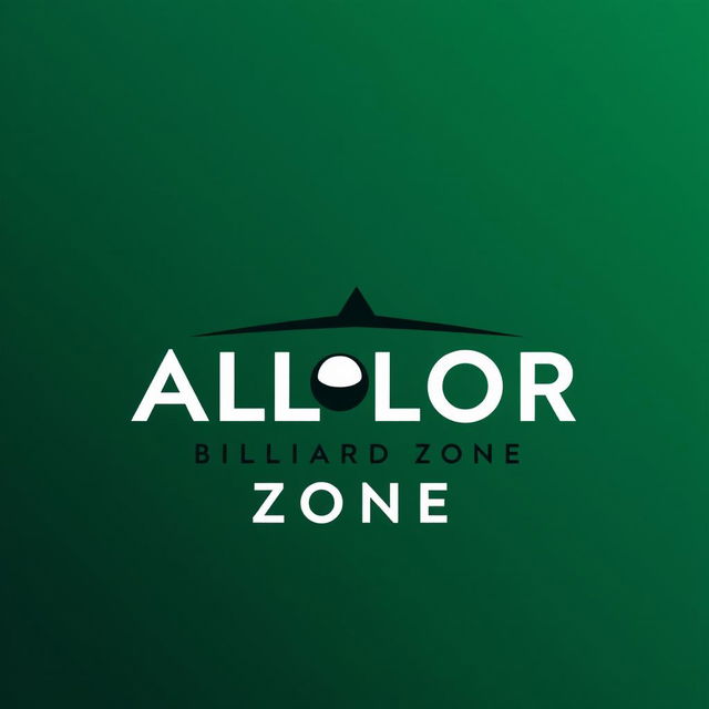 A sleek and modern design featuring the ALOLOR BILLIARD ZONE logo prominently displayed at the top, rendered in either Helvetica or PG Grotesque font for a clean and contemporary look