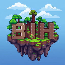 A 32x32 pixel art icon featuring the letters 'B' and 'H' designed in a cascading manner