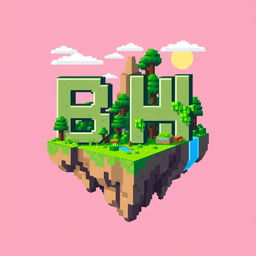 A 32x32 pixel art icon featuring the letters 'B' and 'H' designed in a cascading manner