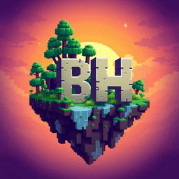 A 32x32 pixel art icon featuring the letters 'B' and 'H' designed in a cascading manner