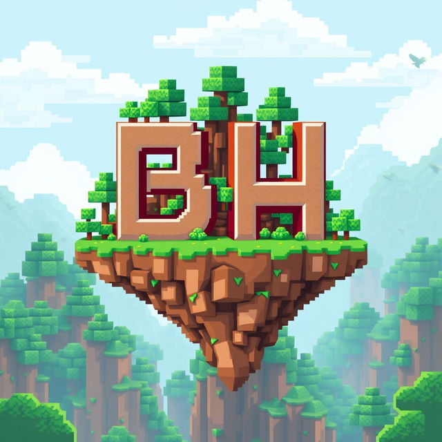 A 32x32 pixel art icon featuring the letters 'B' and 'H' designed in a cascading manner