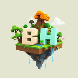 A 512x512 icon designed in an animated style featuring the letters 'B' and 'H' cascading dynamically across the image