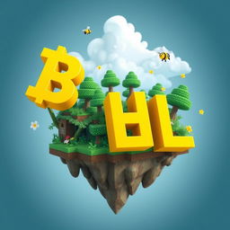 A 512x512 icon designed in an animated style featuring the letters 'B' and 'H' in a vibrant yellow color, cascading dynamically across the image