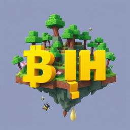 A 512x512 icon designed in an animated style featuring the letters 'B' and 'H' in a vibrant yellow color, cascading gracefully across the image