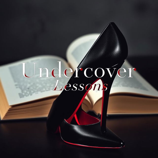 A striking book cover for 'Undercover Lessons' featuring a luxurious red bottom heel by Prada