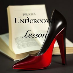 A striking book cover for 'Undercover Lessons' featuring a luxurious red bottom heel by Prada