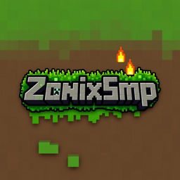 A logo design featuring the text 'ZonixSmp' in a Minecraft theme