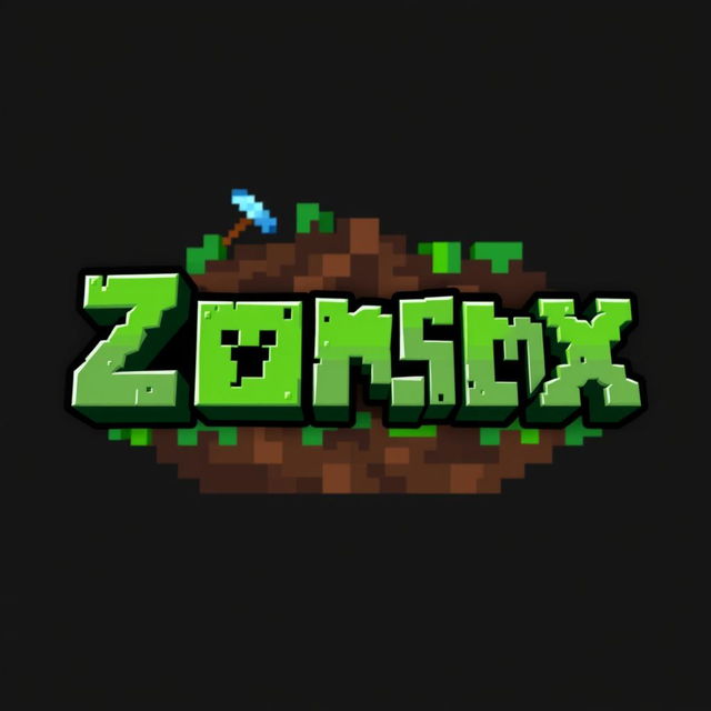 A logo design featuring the text 'ZonixSmp' in a Minecraft theme