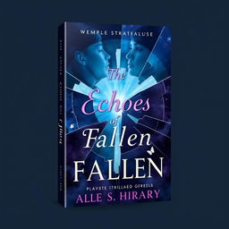 A captivating book cover design for 'The Echoes of Fallen', featuring themes of betrayal, love, mystery, thrill, and humor