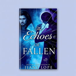 A captivating book cover design for 'The Echoes of Fallen', featuring themes of betrayal, love, mystery, thrill, and humor