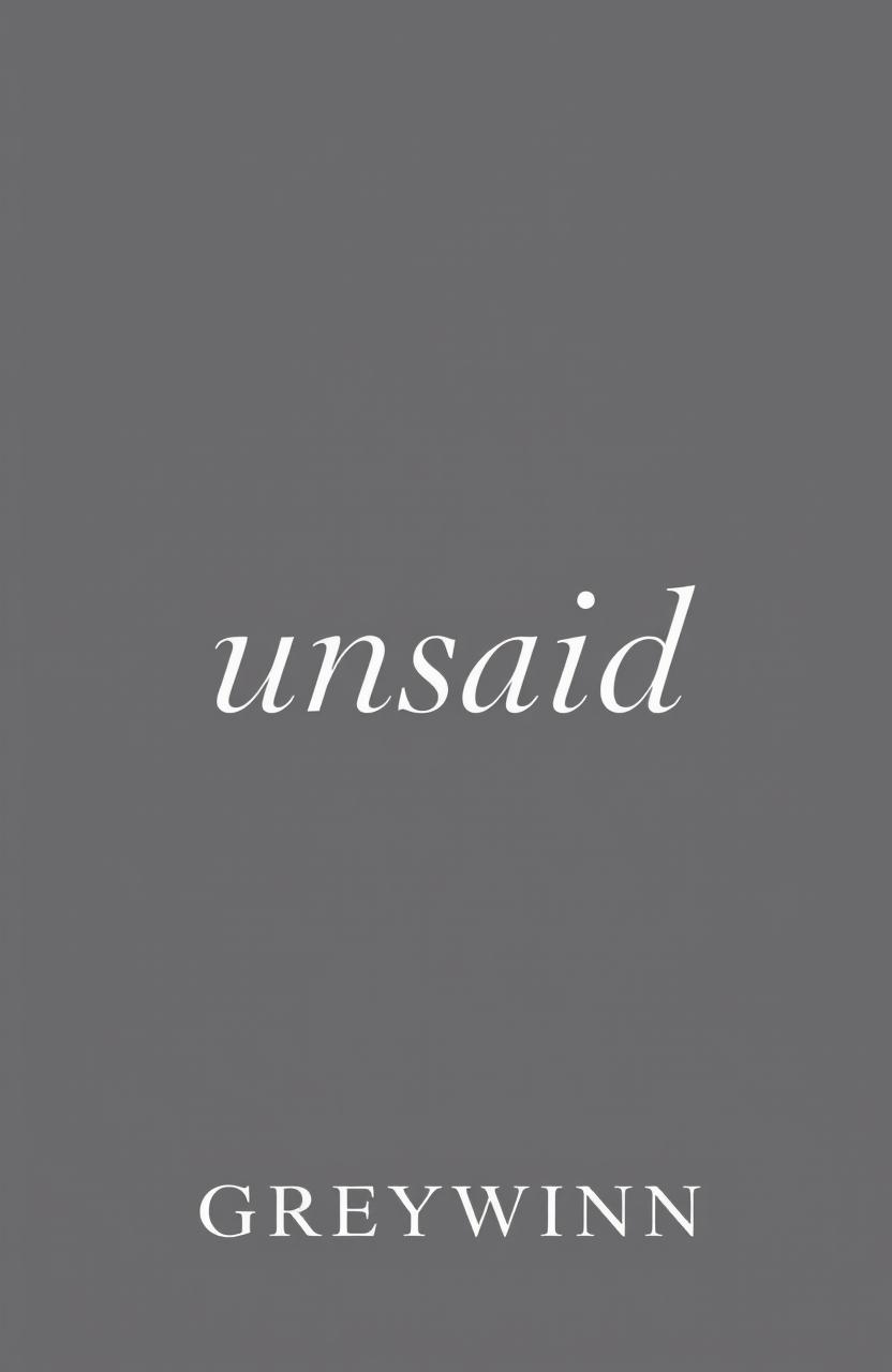 A monochromatic book cover featuring the title "unsaid" prominently displayed in an elegant, minimalist font