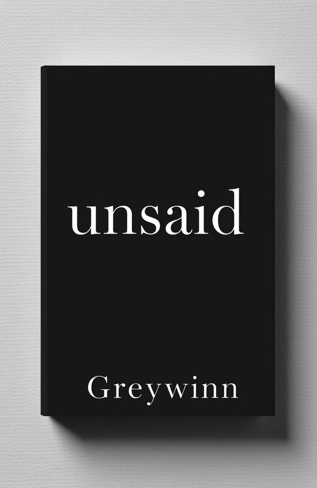 A monochromatic book cover featuring the title "unsaid" prominently displayed in an elegant, minimalist font