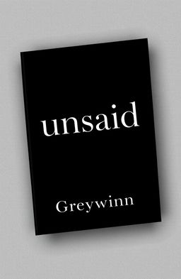 A monochromatic book cover featuring the title "unsaid" prominently displayed in an elegant, minimalist font