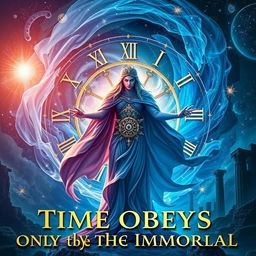 A visually striking image that embodies the essence of the slogan "Time obeys only the immortal