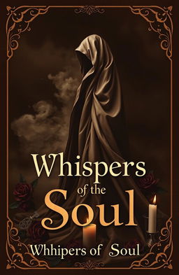 A drop-dead gorgeous gothic mystery book cover featuring deep chocolate brown tones with creamy accents for a warm yet mysterious contrast