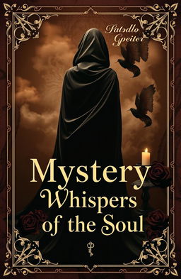 A drop-dead gorgeous gothic mystery book cover featuring deep chocolate brown tones with creamy accents for a warm yet mysterious contrast