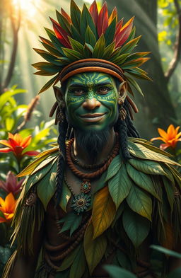 A captivating image of a Brazilian character named Zé Dias, who is the guardian of the forest