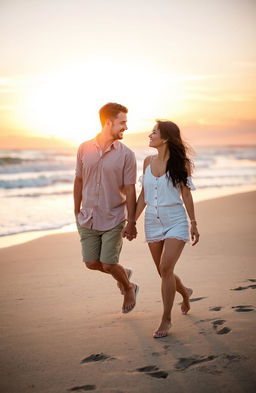 A romantic scene capturing tender moments between a couple in a serene, natural setting