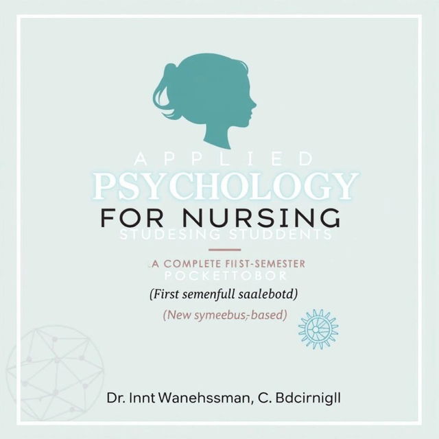 A stylish and informative book cover for 'Applied Psychology for Nursing Students: A Complete First-Semester Pocketbook', tailored for nursing students starting their academic journey