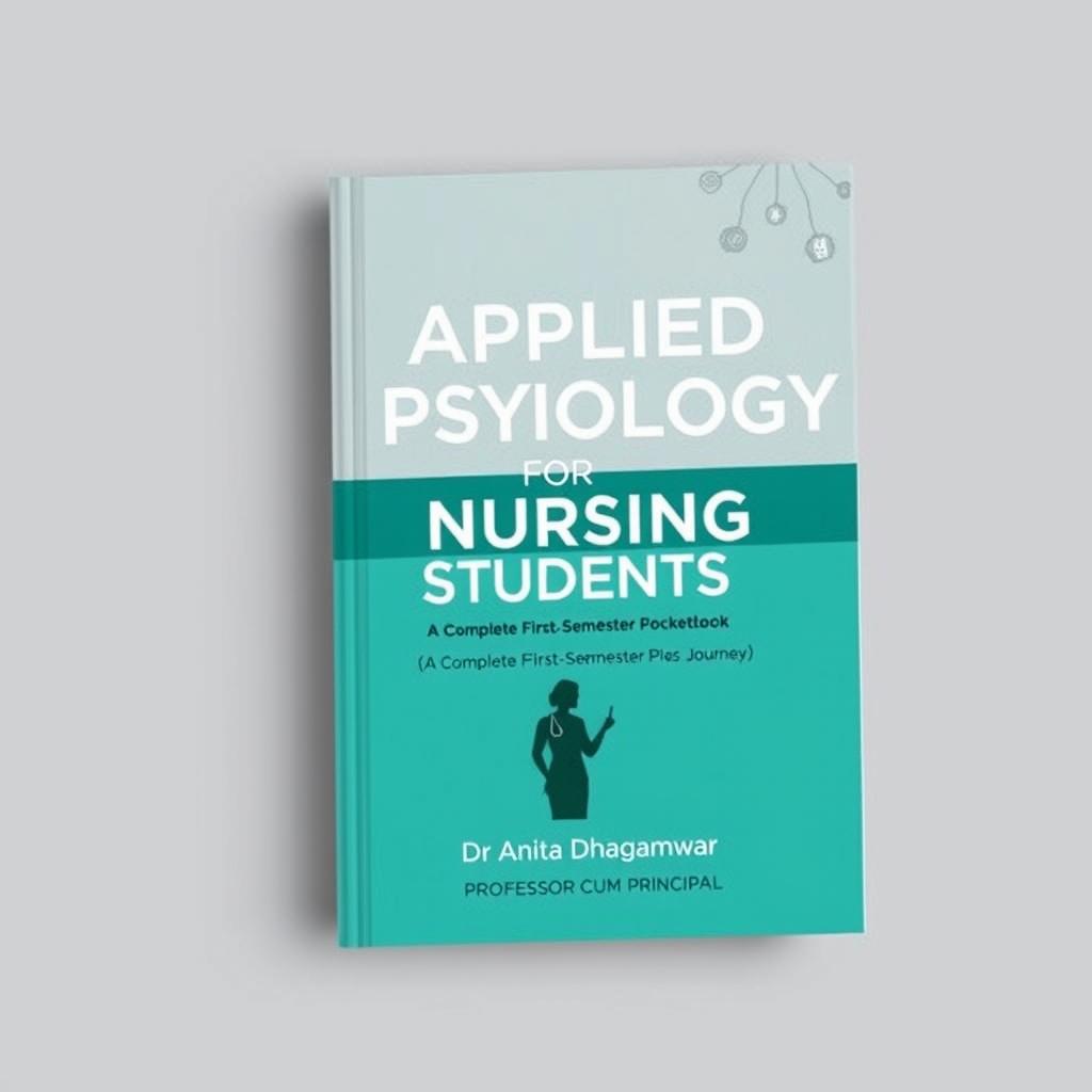 A stylish and informative book cover for 'Applied Psychology for Nursing Students: A Complete First-Semester Pocketbook', tailored for nursing students starting their academic journey